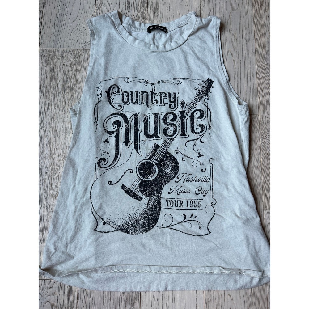 Zutter USA Womens Small Country Music Nashville Tour 1955 Graphic Tank Top Gray
